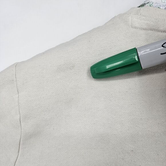 Blind Rooster Sweatshirt Mens Small Cream Japanese Landscape Graphic Floral‎ - Picture 7 of 13